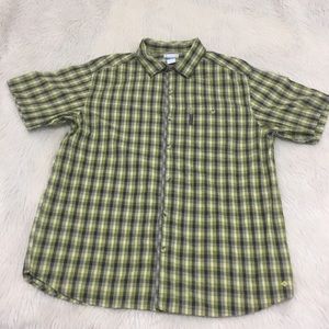 Columbia men’s green plaid short sleeve lightweight button down shirt si…